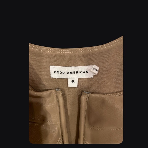 Good American U-Neck Corset Faux Leather bodysuit - Picture 3 of 6